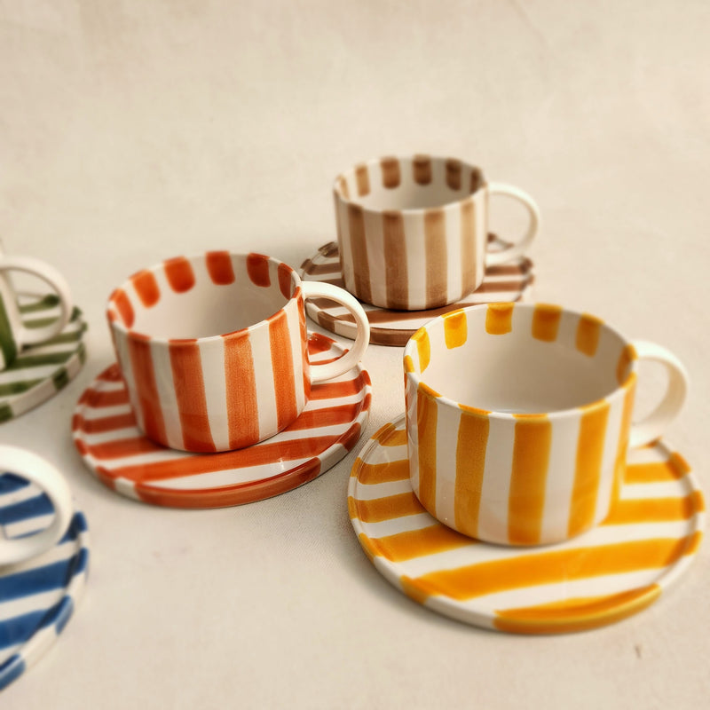Monica Cup and Saucer – Rust
