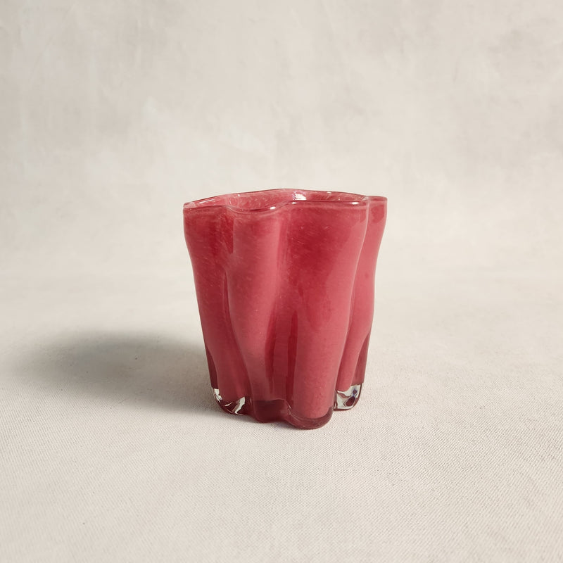 Tess Glass Tea Light / Vase - Raspberry