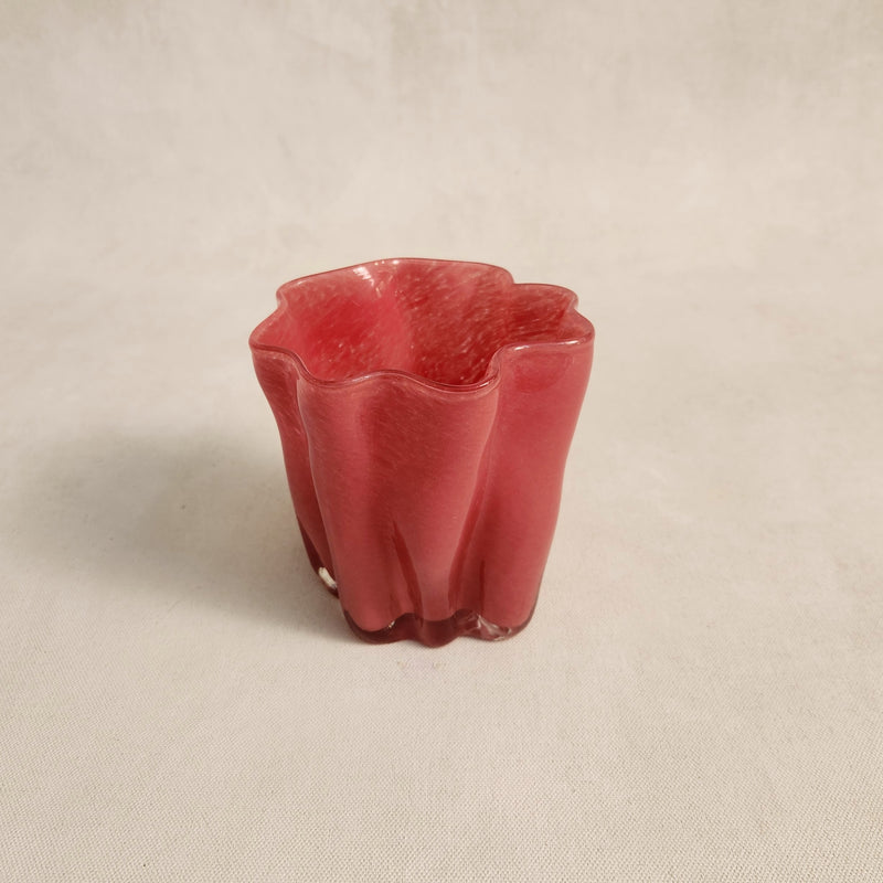 Tess Glass Tea Light / Vase - Raspberry