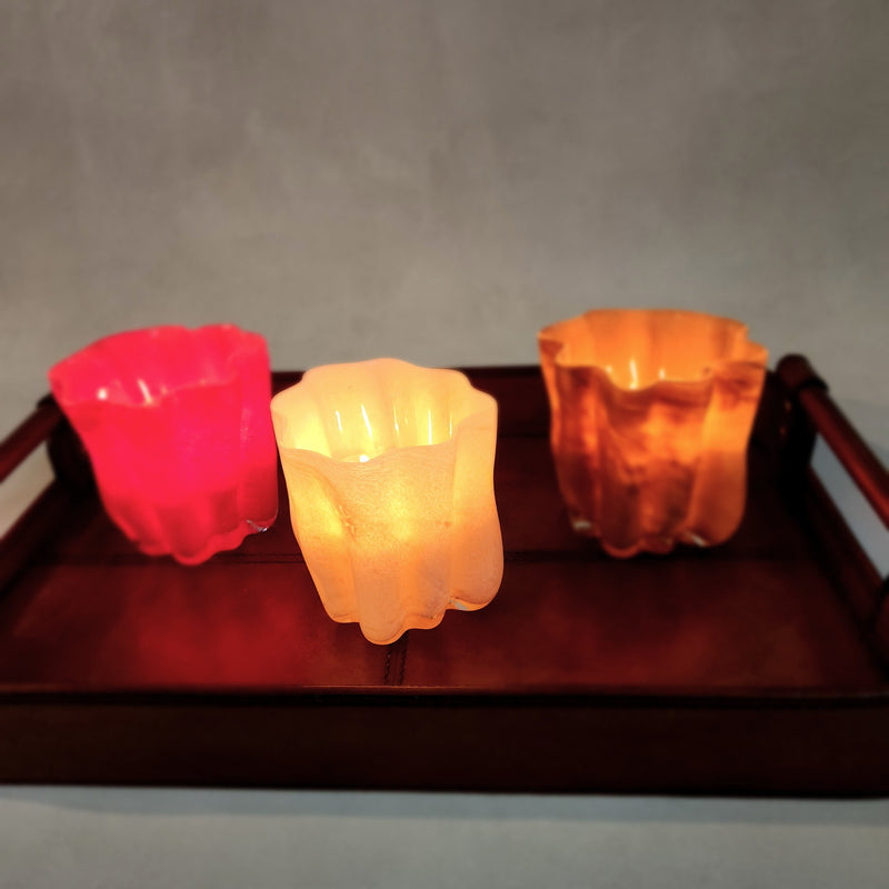 Tess Glass Tea Light / Vase - Raspberry