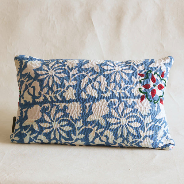 Vintage Pearl Cushion - Indigo Blue