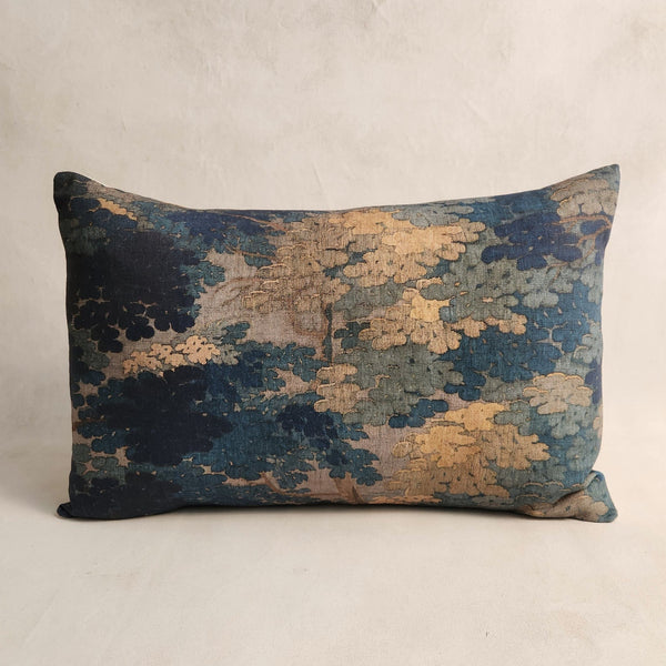 Blue Tapestry Linen Cushion