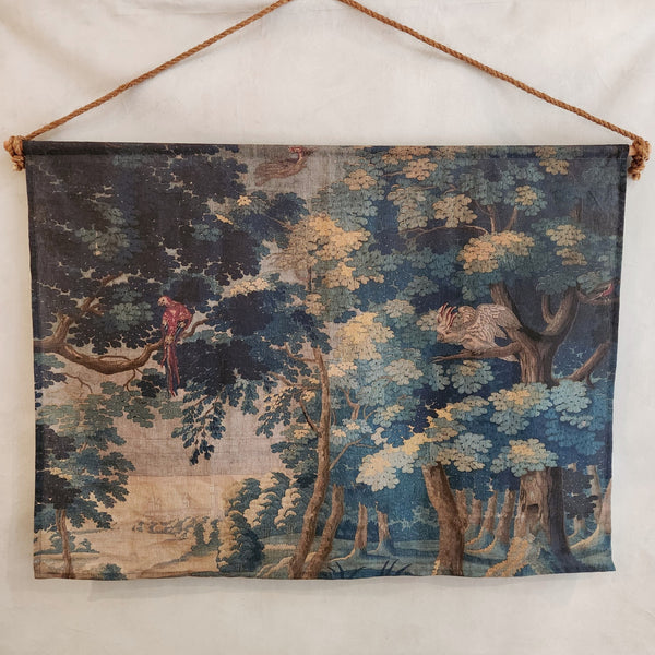 Blue Tapestry Linen Wall Hanging
