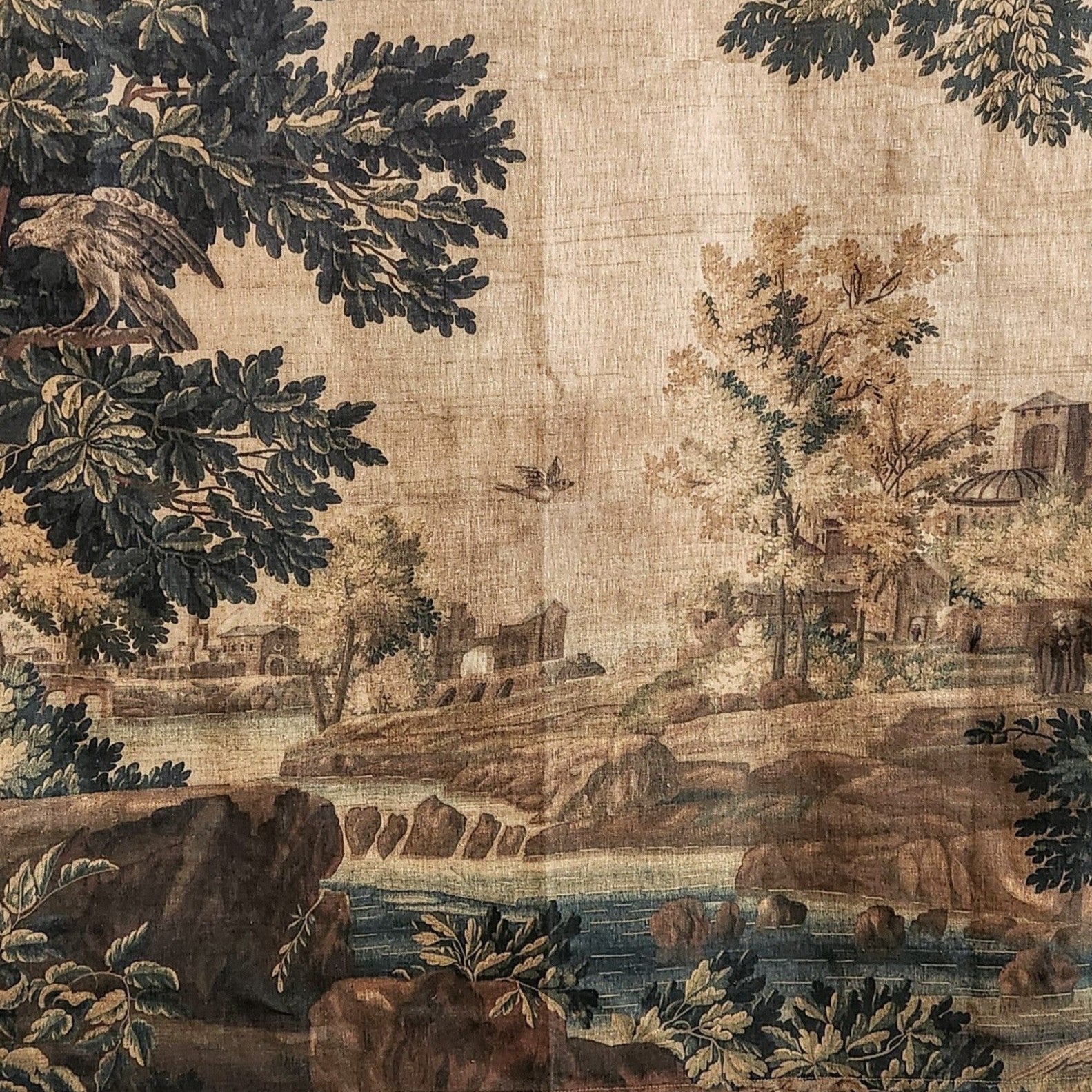 Golden Tapestry Linen Wall Hanging