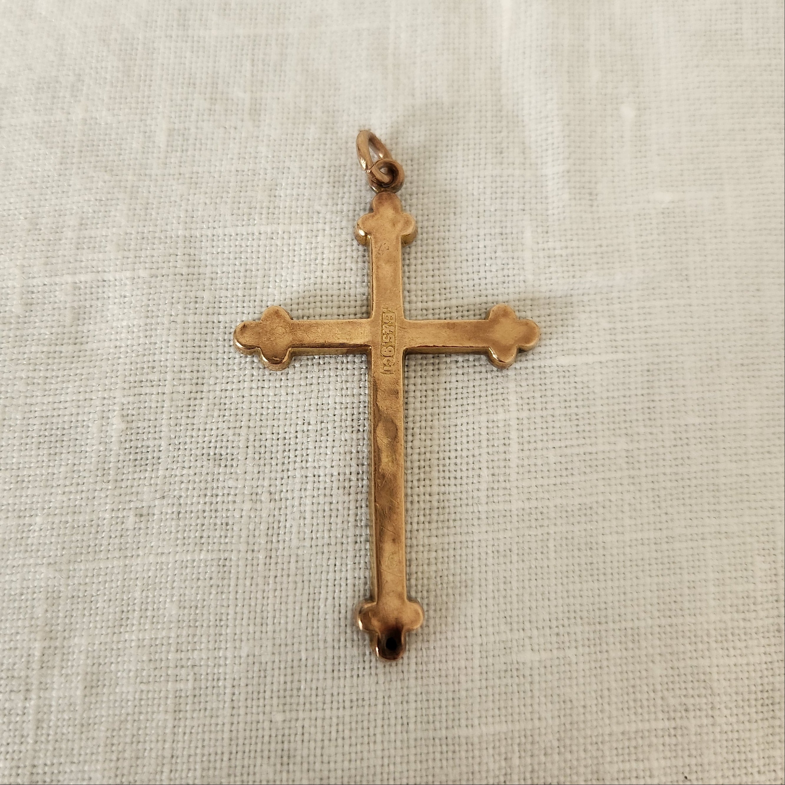 Antique 9ct Rose Gold Cross Pendant