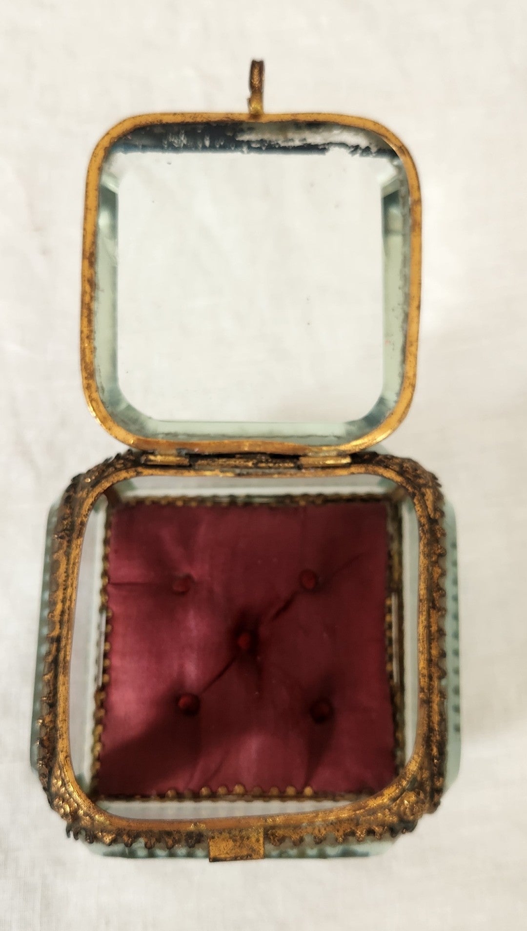 Antique Napoleon III Glass Trinket Casket