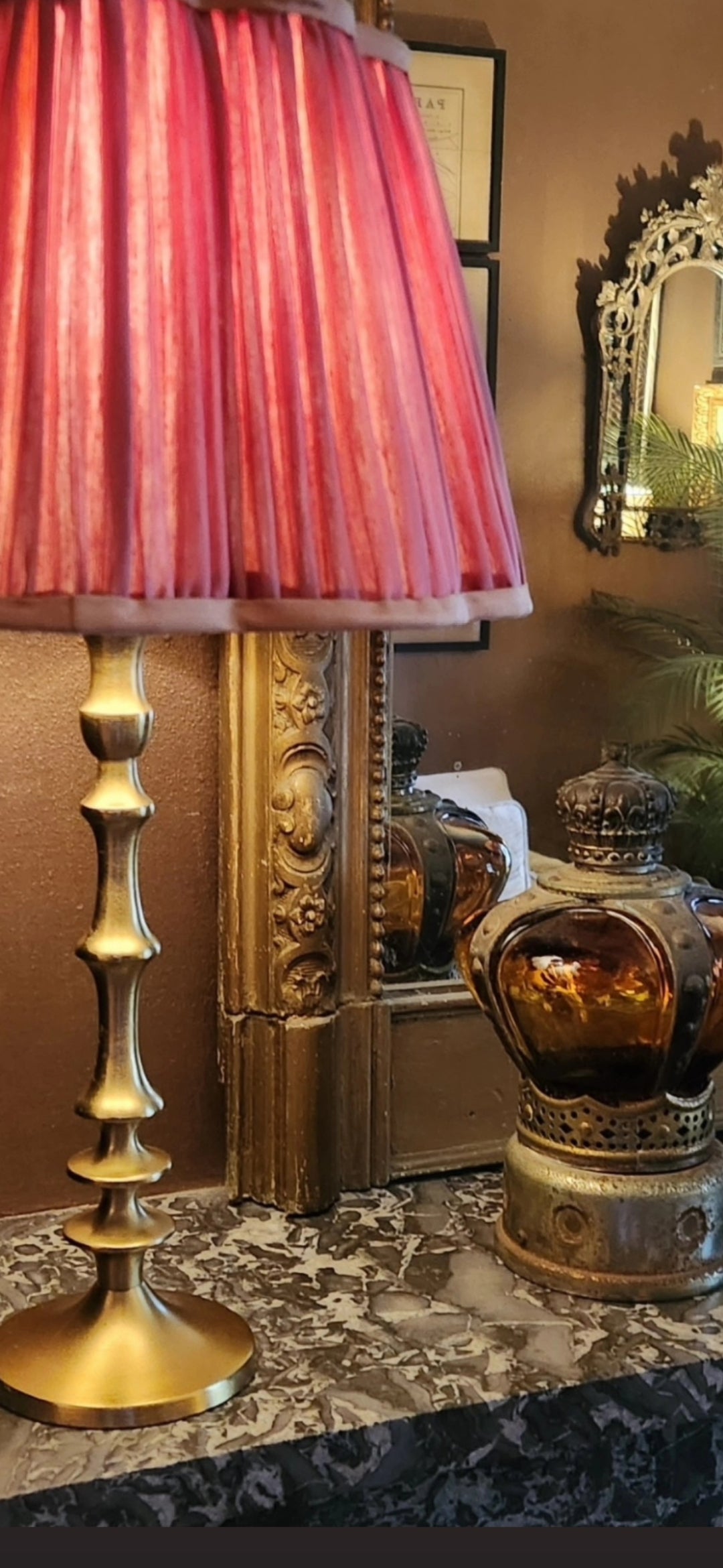 Medium Diya Silk Lampshade - Fushia