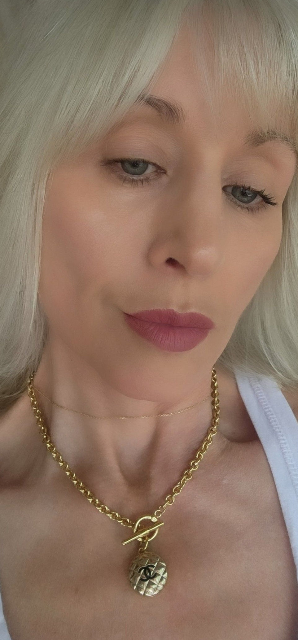 Quilted T Bar Necklace