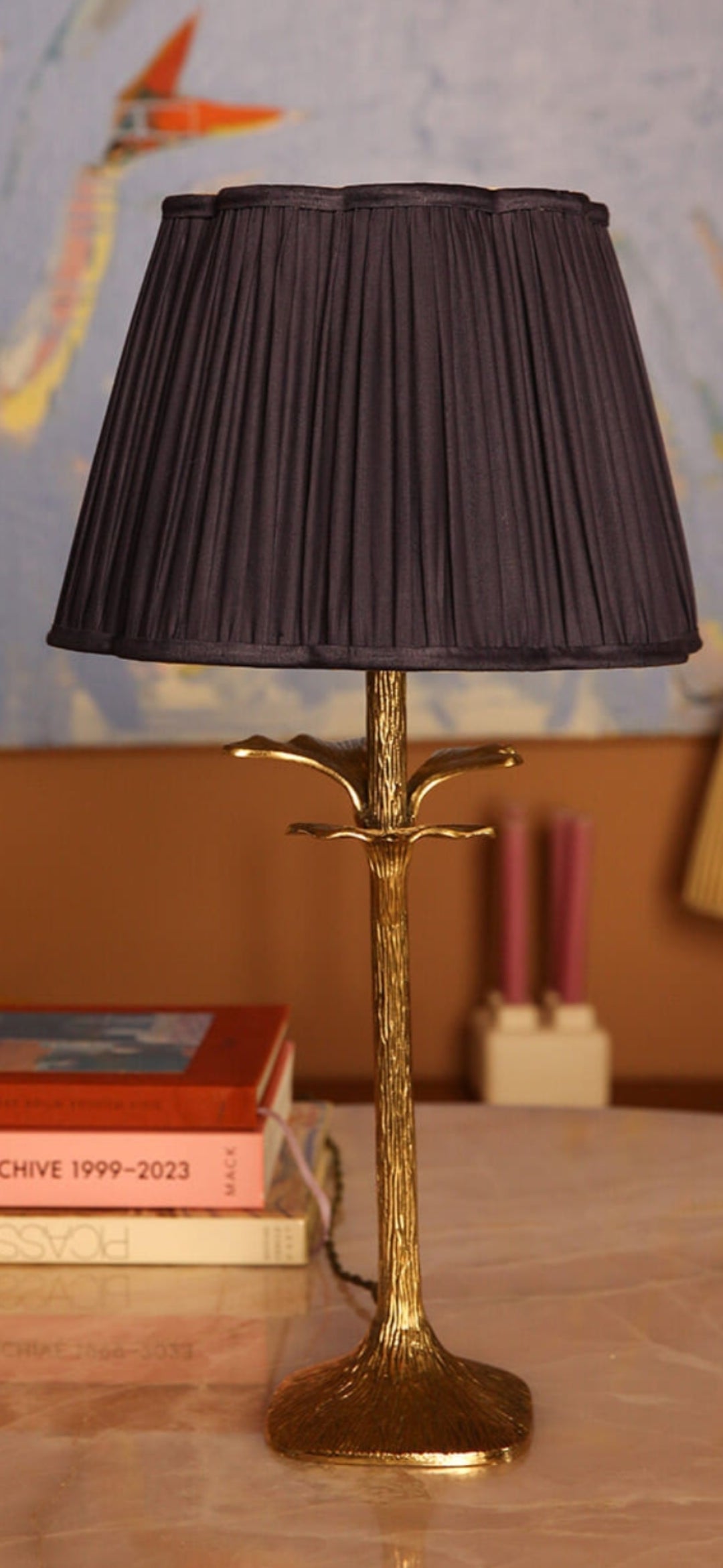 Medium Diya Silk Lampshade - Navy