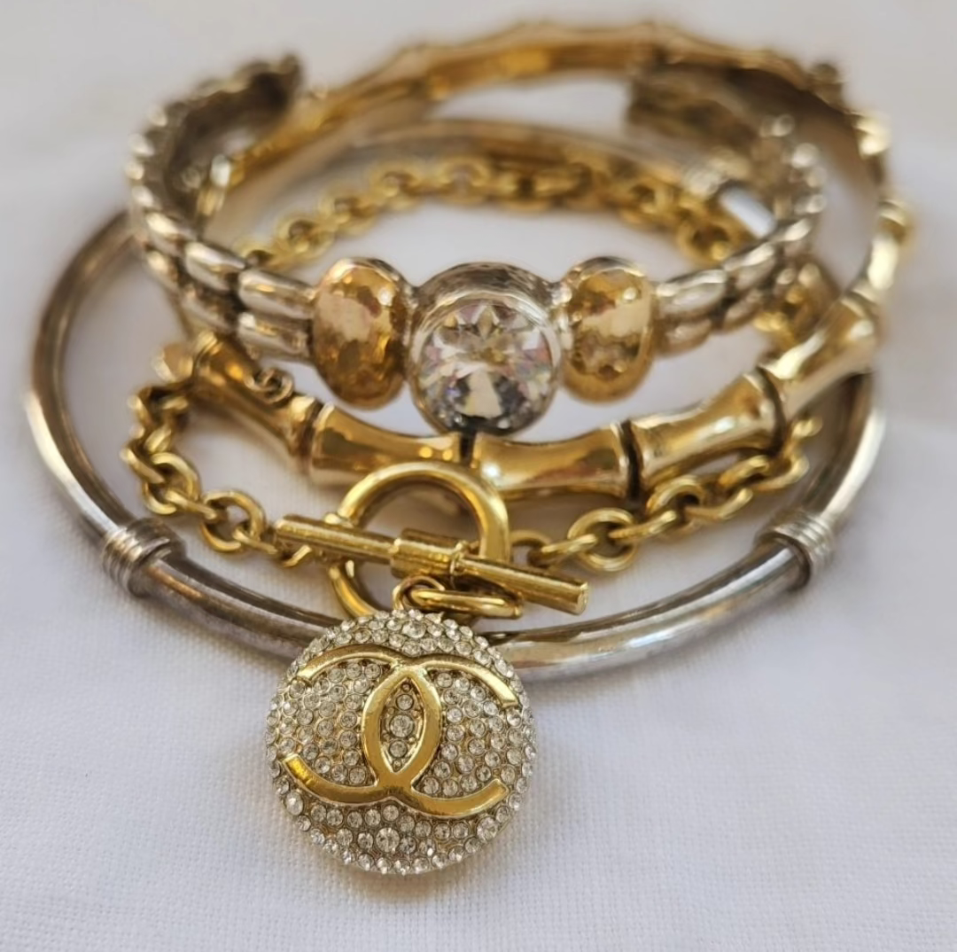 Slim Vintage Sterling Silver Bangle