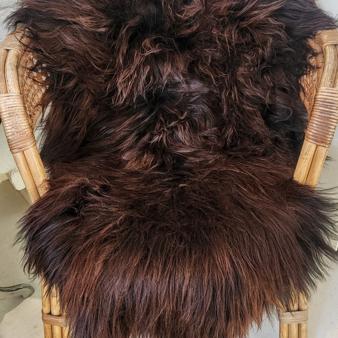 Icelandic Sheepskin -  Dark  Copper / Brown / Black
