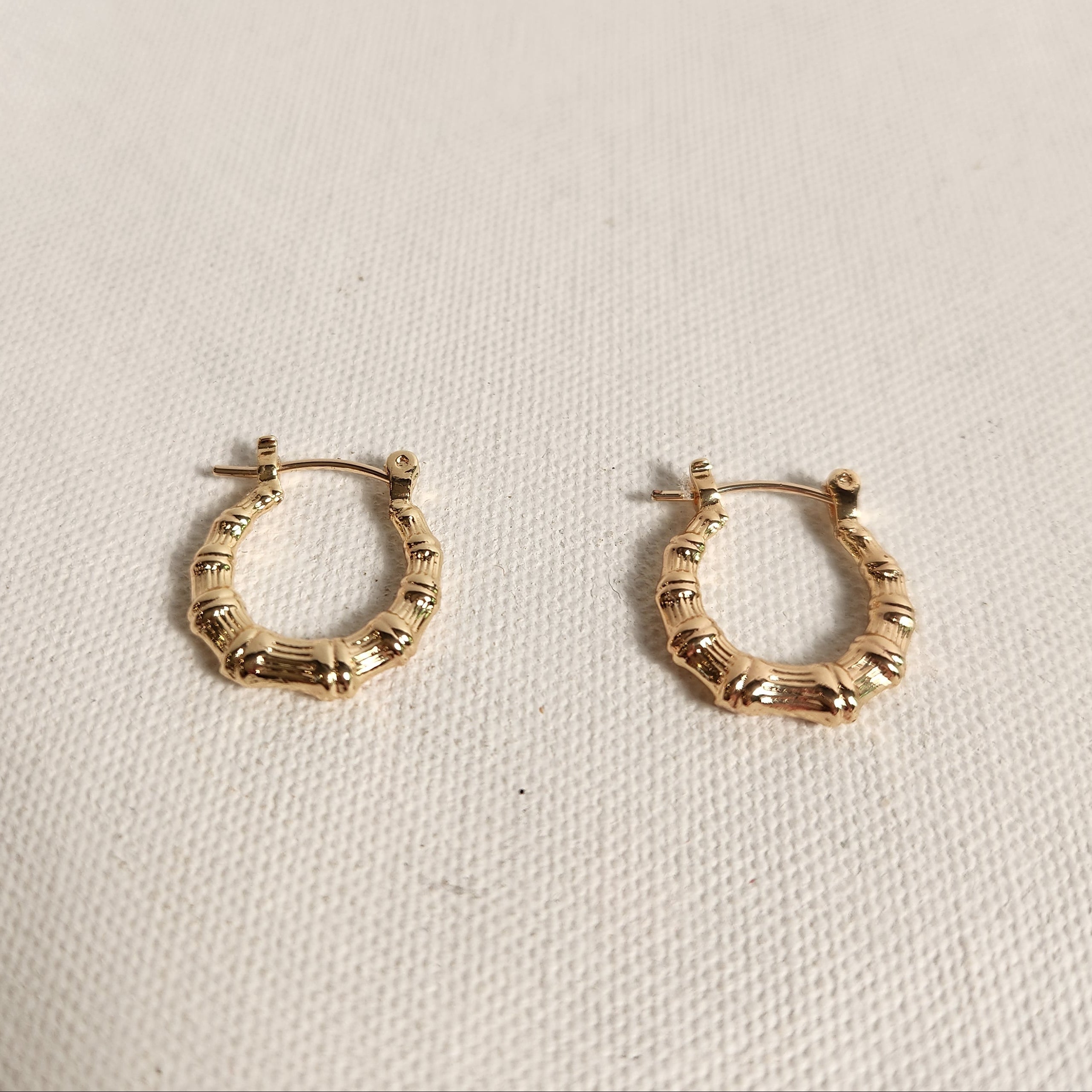 Bamboo Hoop Earrings Small (french lock)