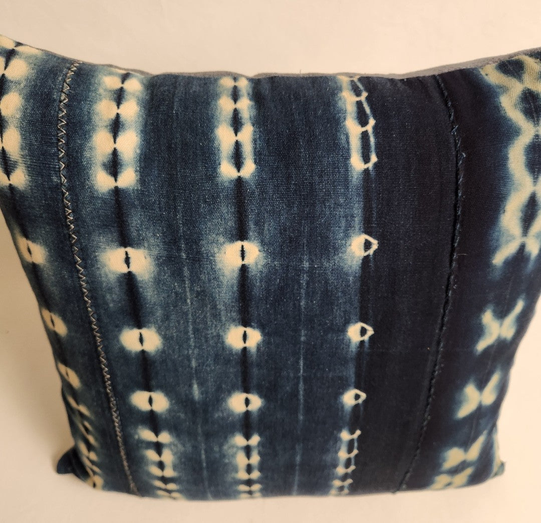 Denim Hued Hand Dyed Mud Cushion