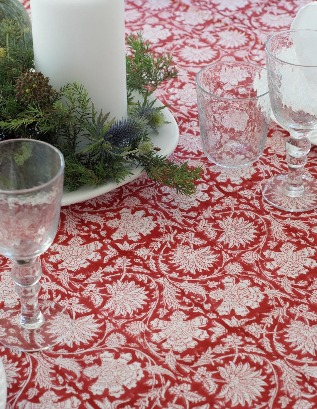 Cotton Tablecloth - Paradise Red