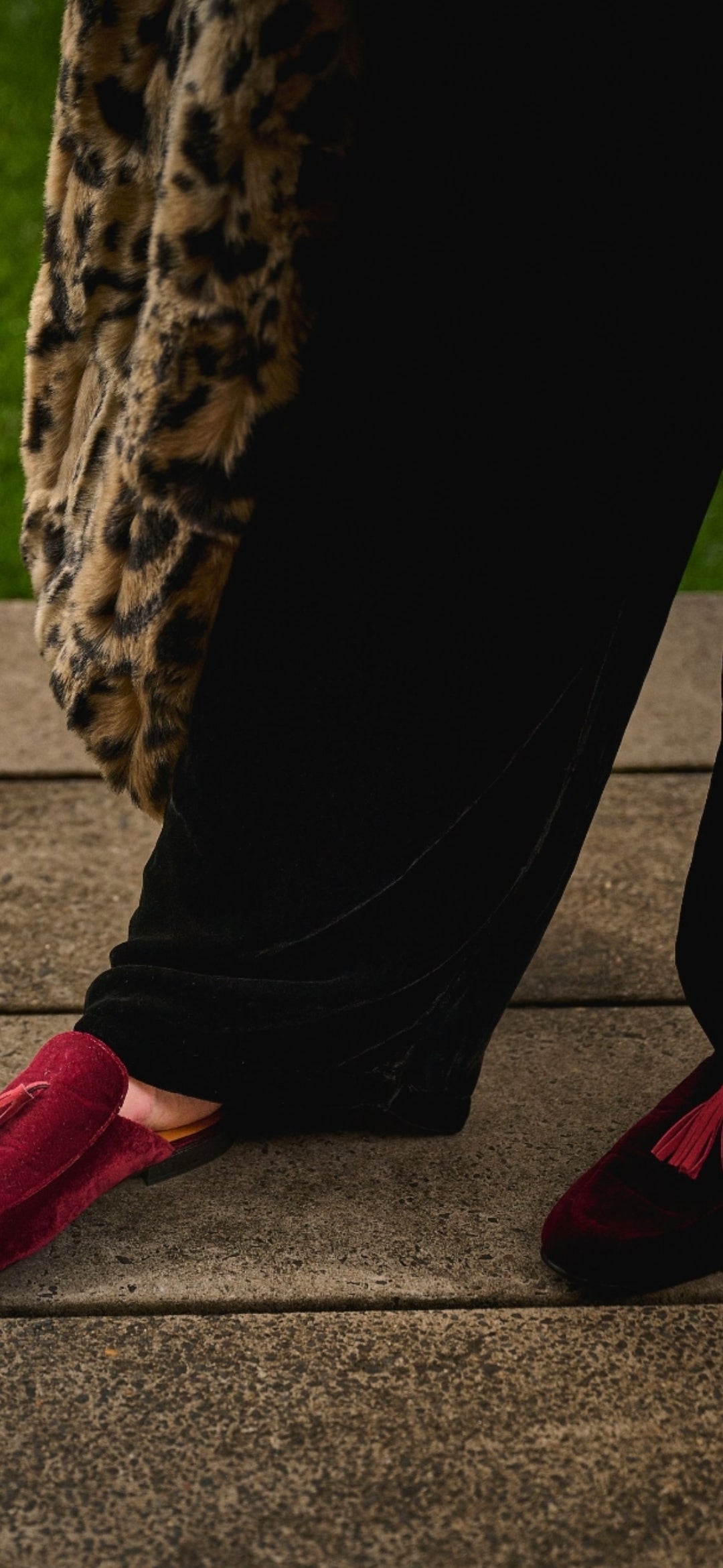 Dorothy - Ruby Velvet Babouches with Tassels