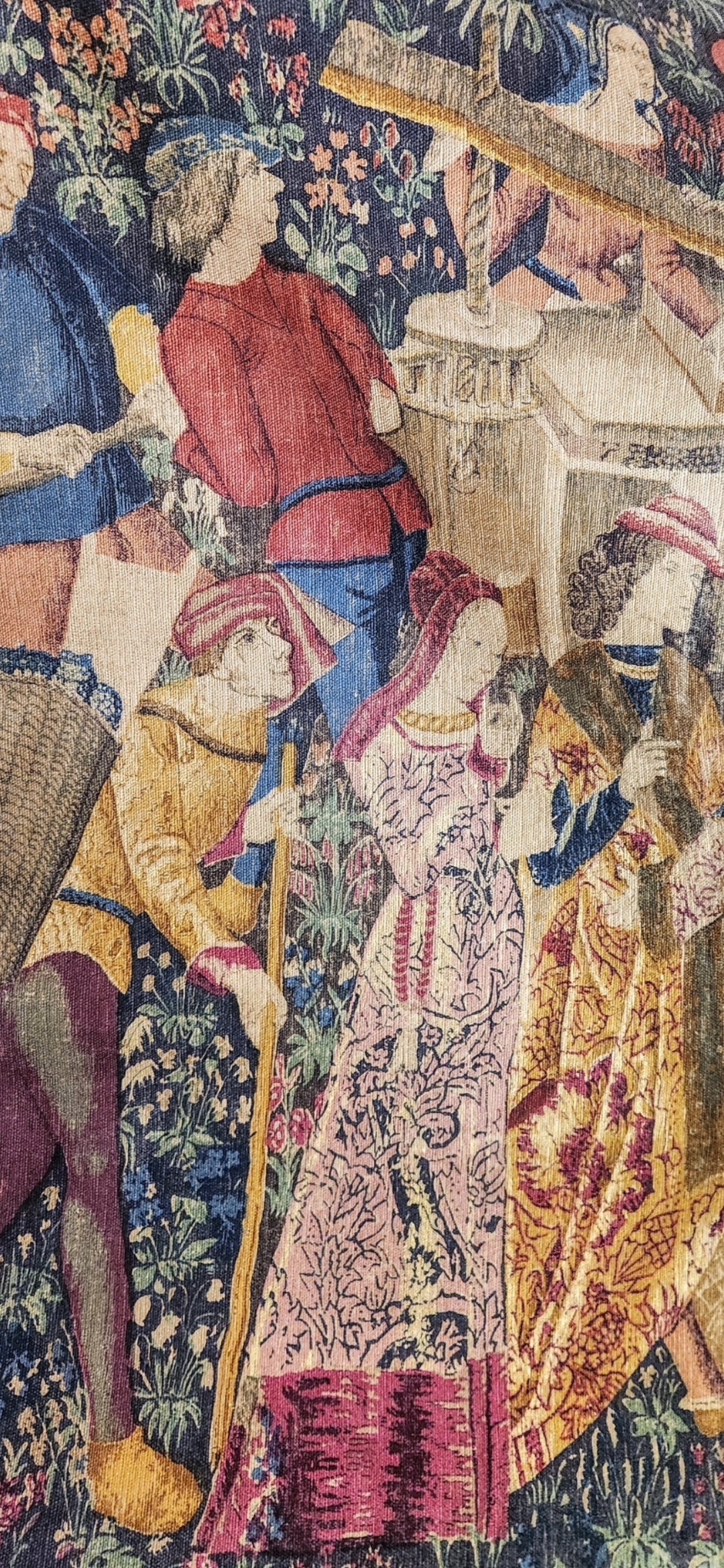 Vintage French Les Vendanges Hand Printed Tapestry