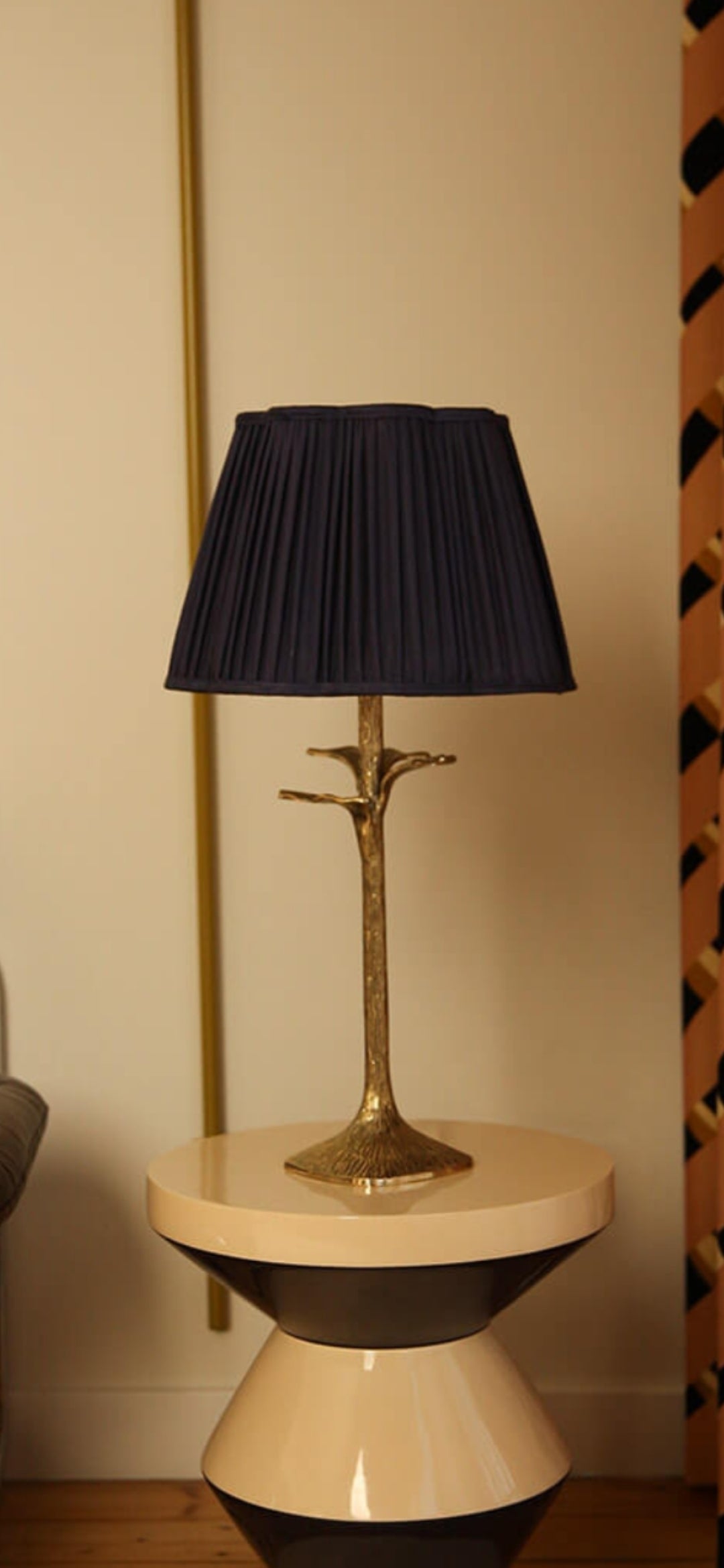 Medium Diya Silk Lampshade - Navy