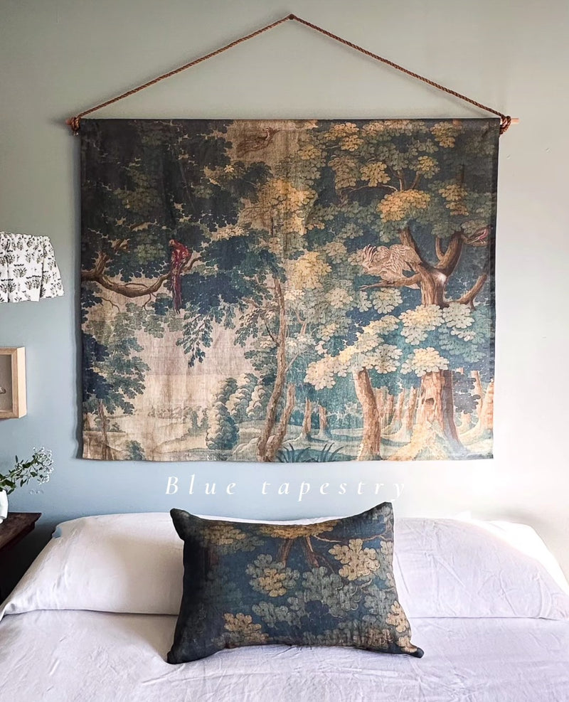Blue Tapestry Linen Wall Hanging