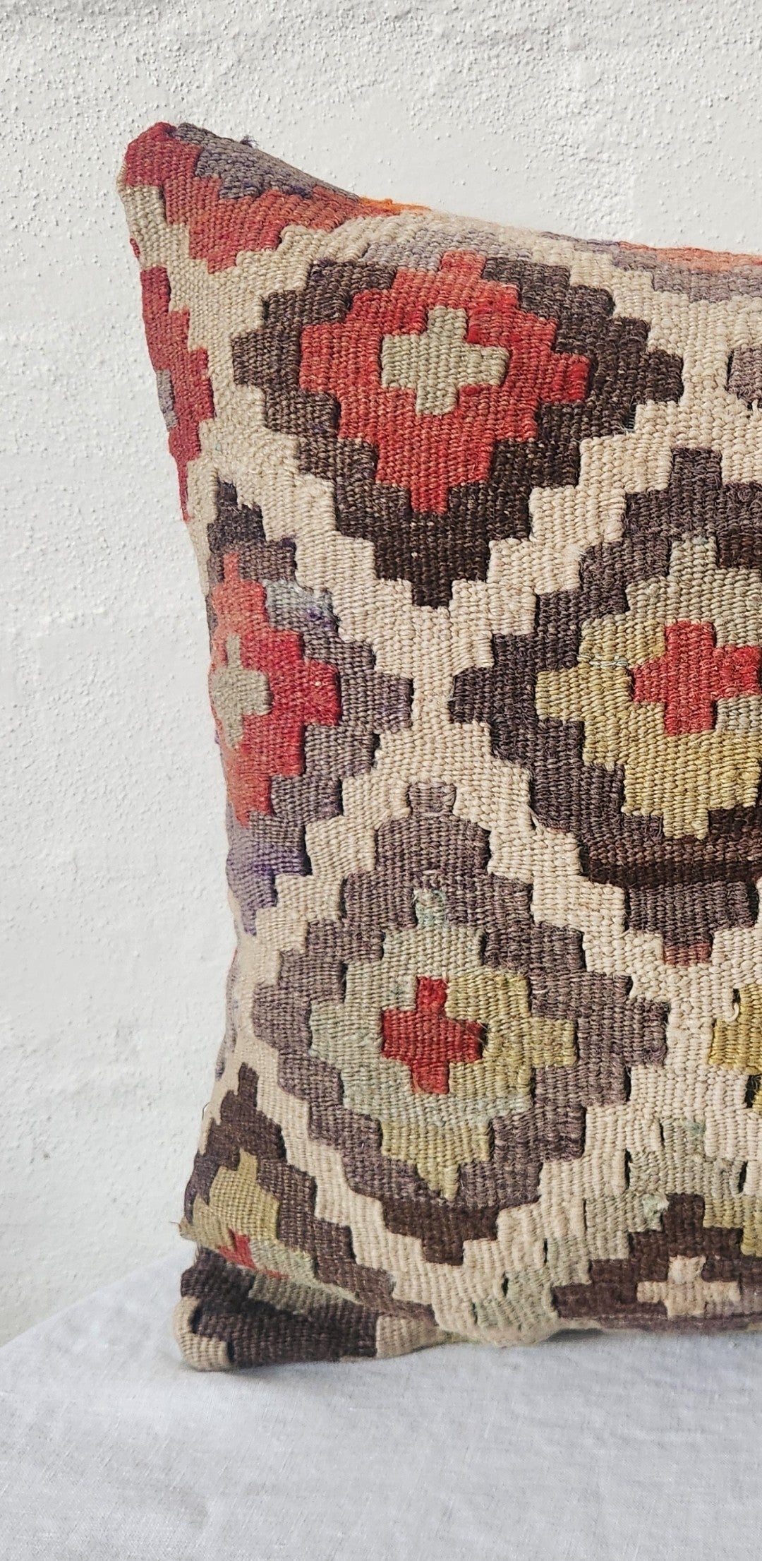 Turkish Kilim Checkboard Cushion