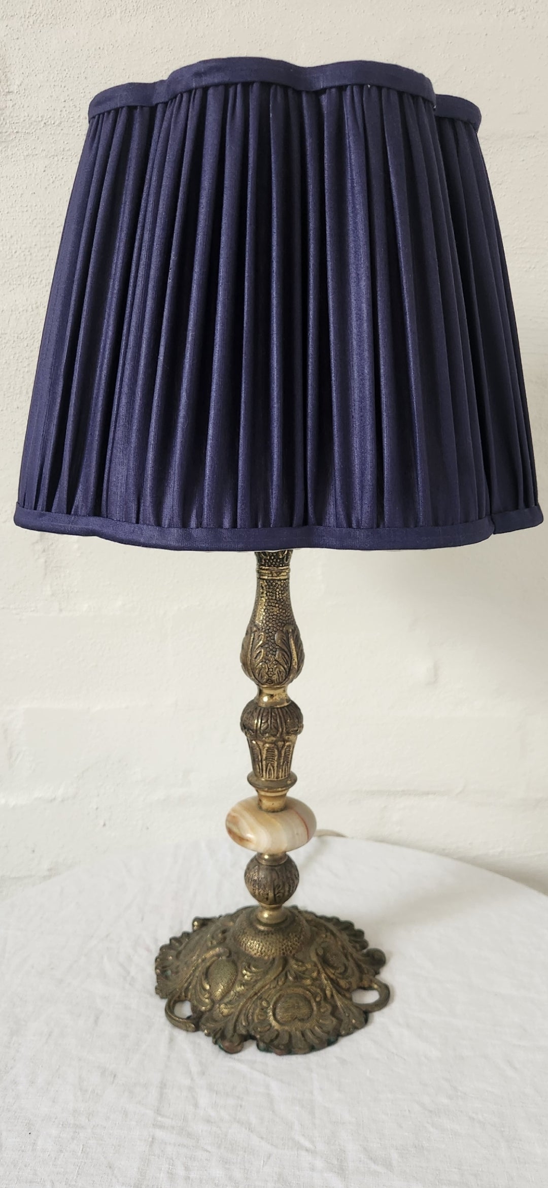 Medium Diya Silk Lampshade - Navy