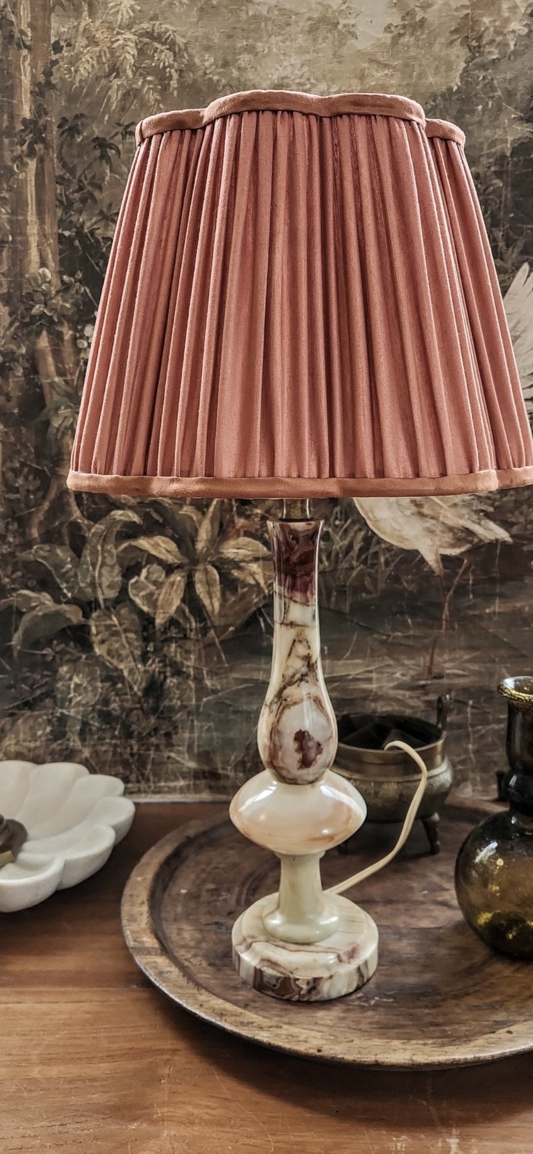 Medium Diya Silk Lampshade - Bronze