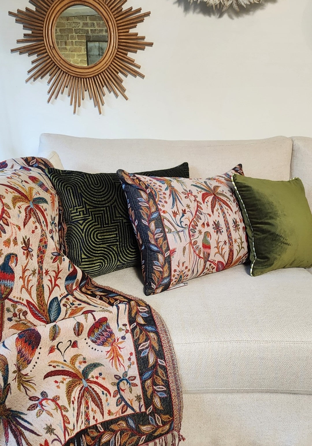 Dalila Square Cushion - Olive