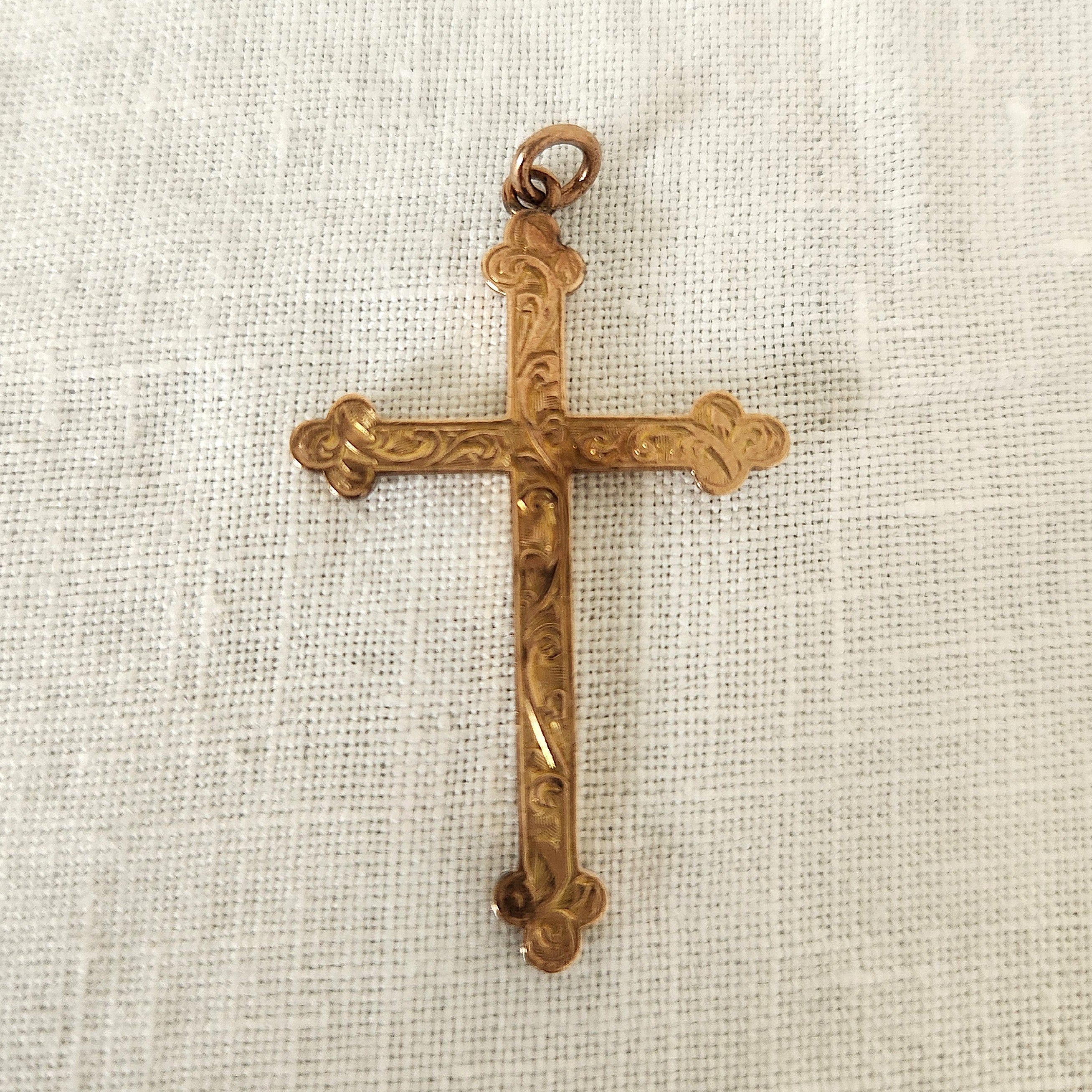 Antique 9ct Rose Gold Cross Pendant