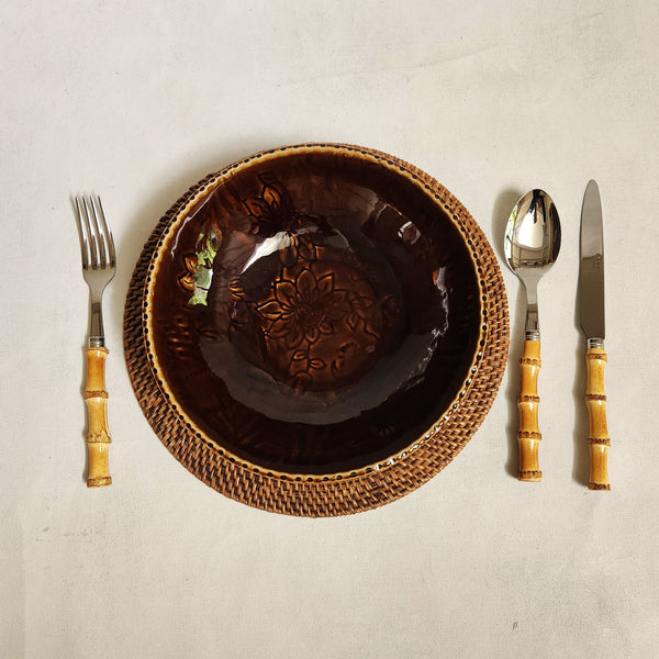 Bamboo three piece dinner set