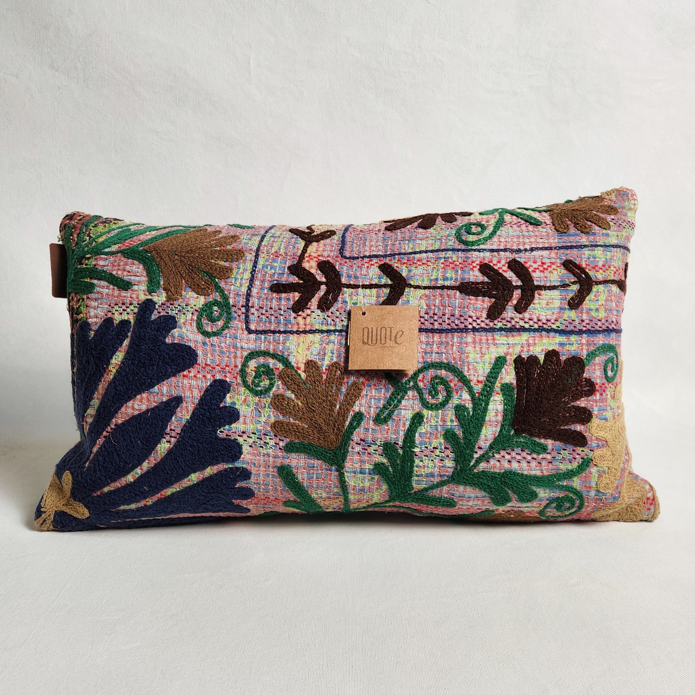 Suzani Cushion #22 - Pink & Blue 30x50