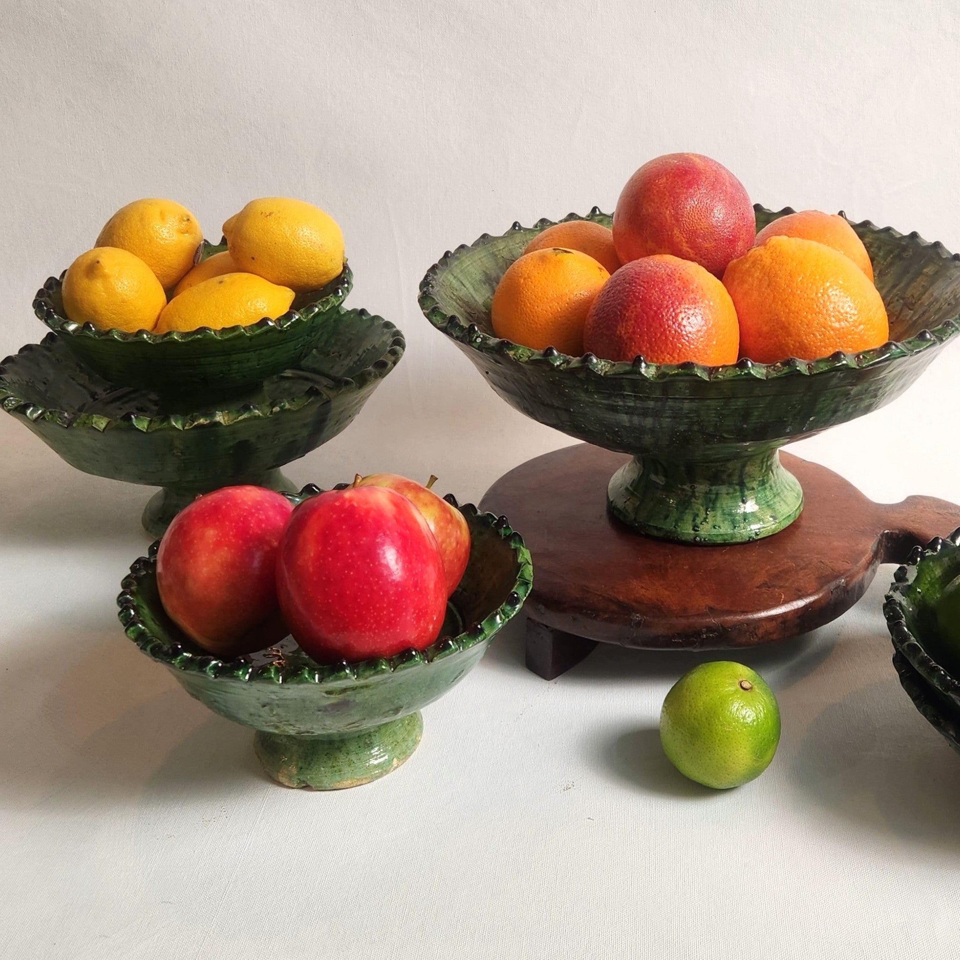Tamegroute Pedestal Bowl - Vert (3 sizes)