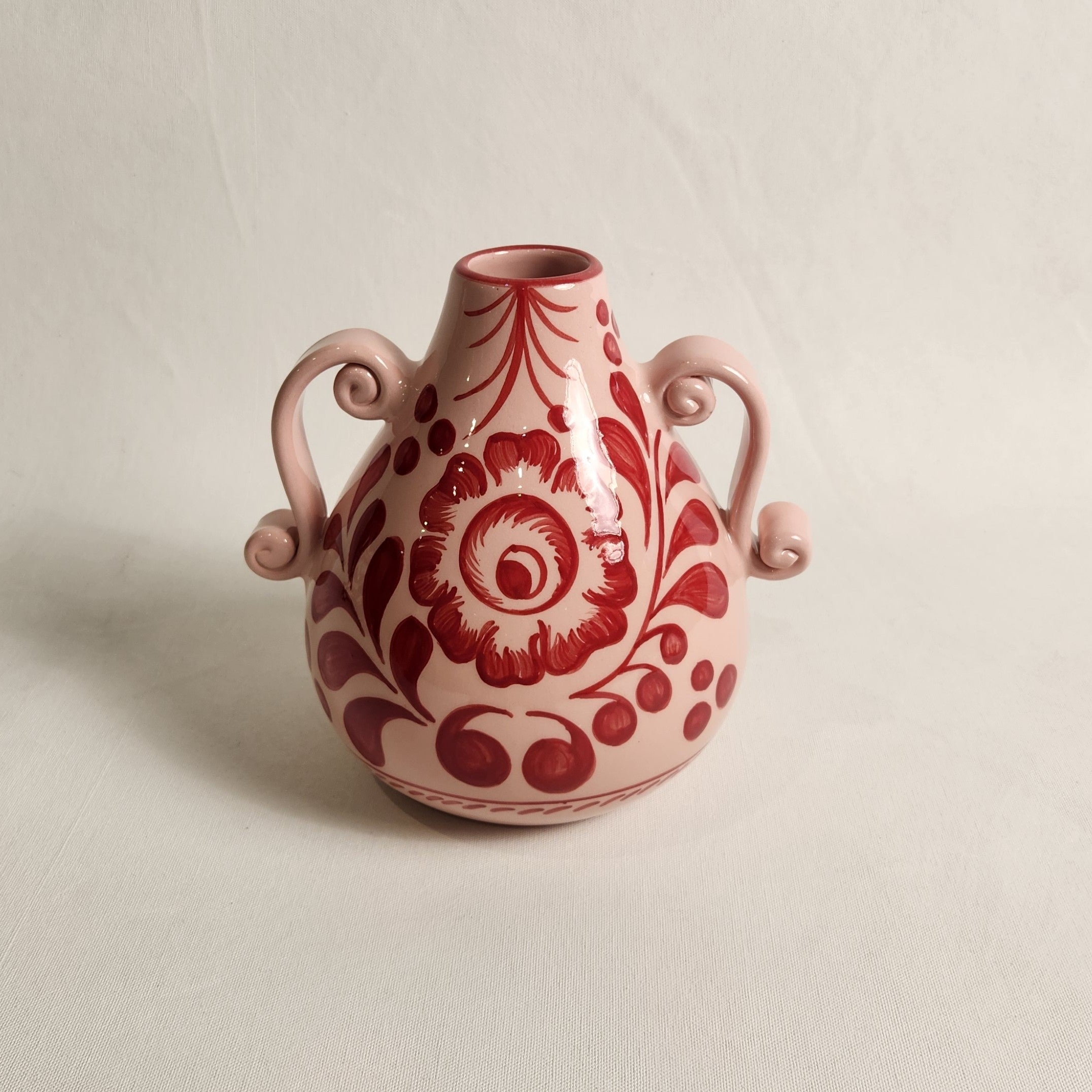Amphora Vase - Pink &  Wine  Floral