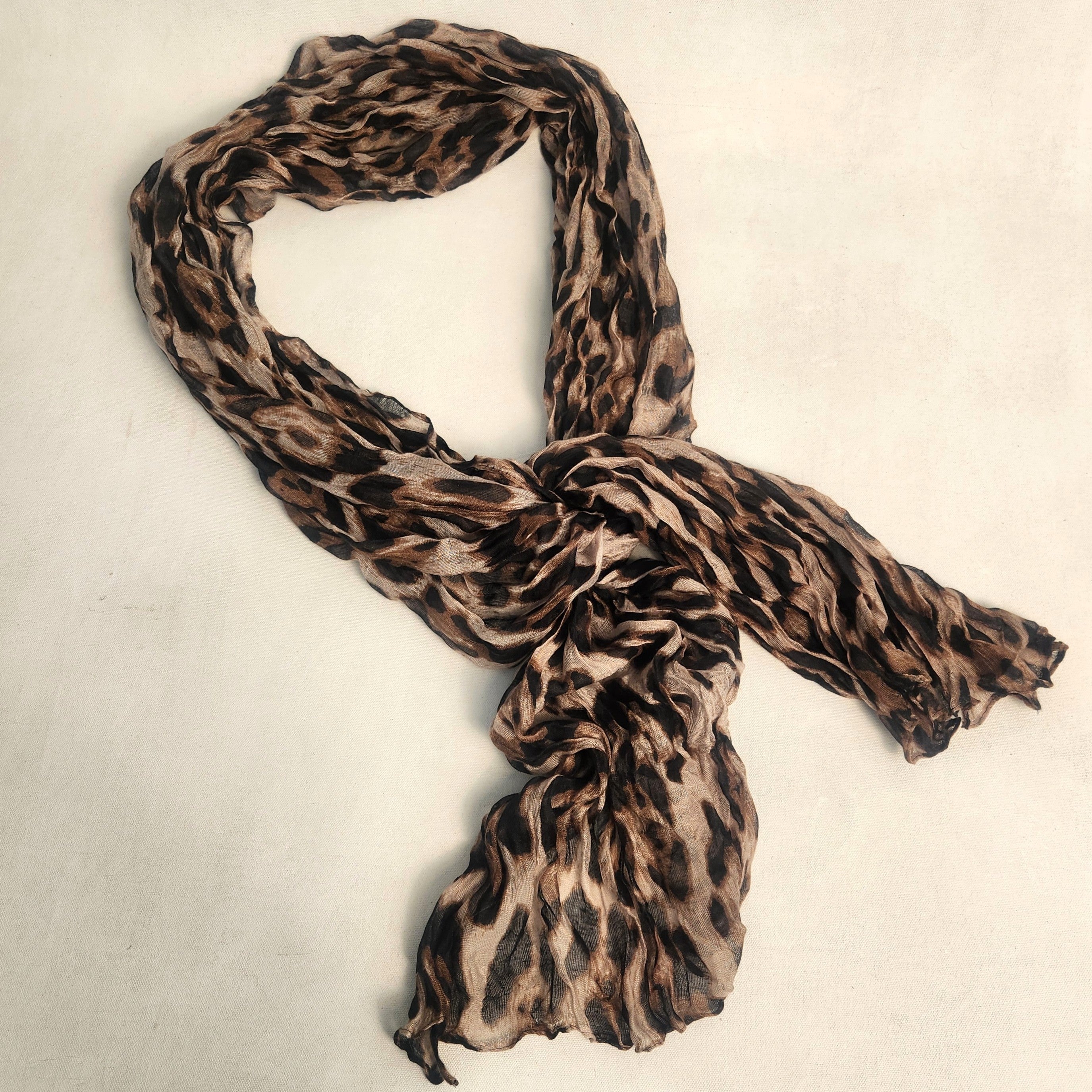 Beige Leopard Scarf