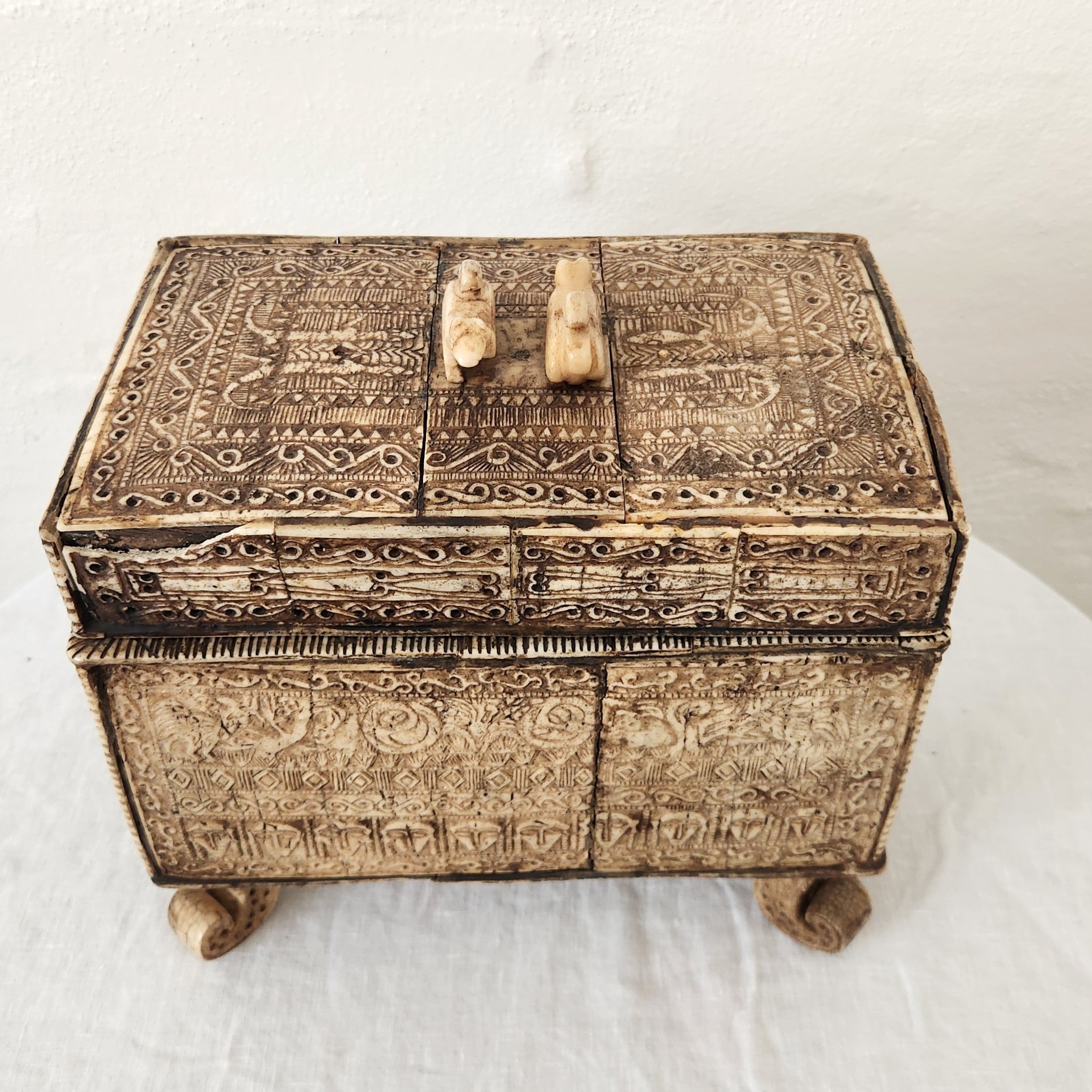 Vintage African Carved Casket