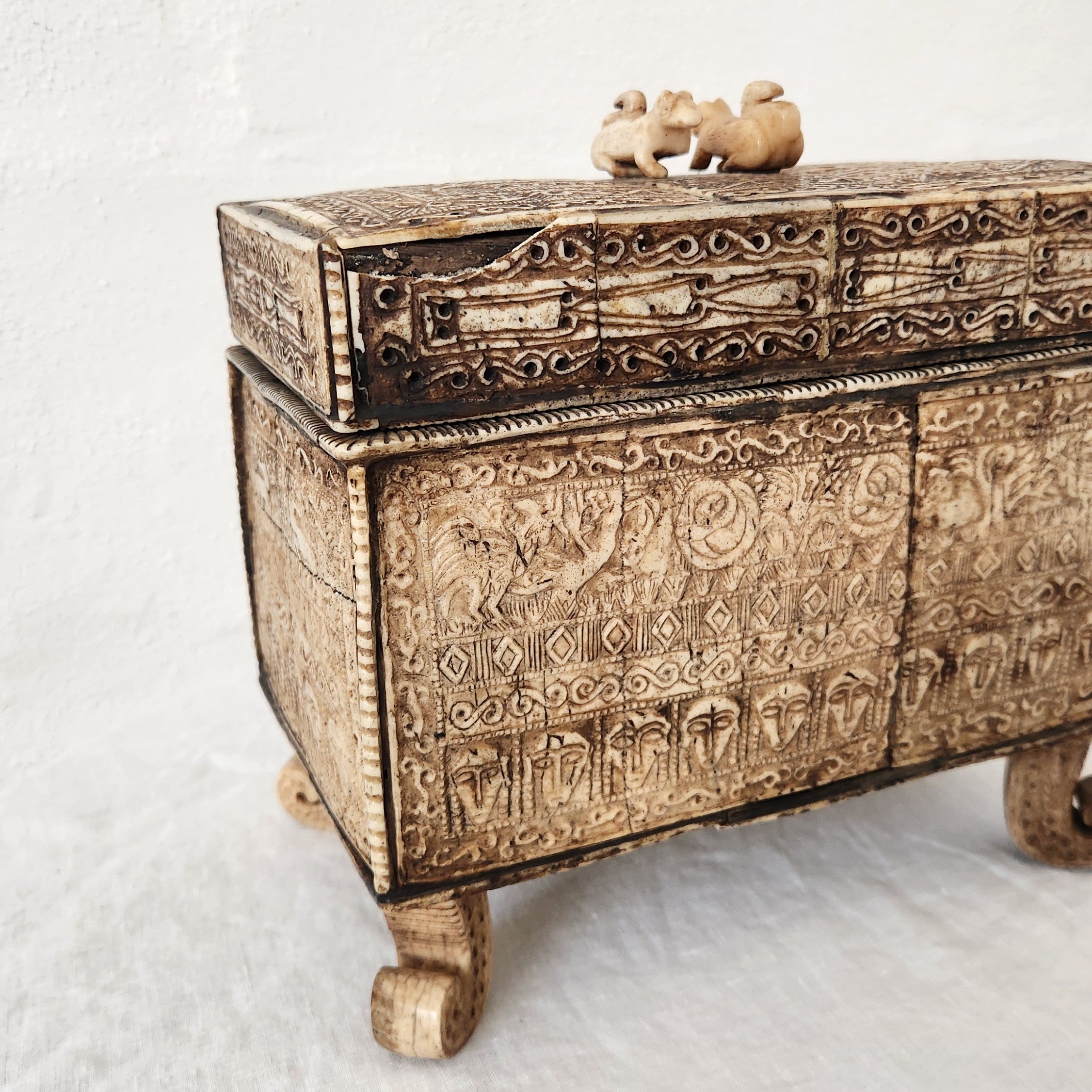 Vintage African Carved Casket