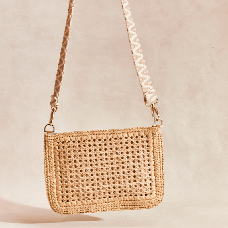 Laura Woven Clutch with Detachable Strap
