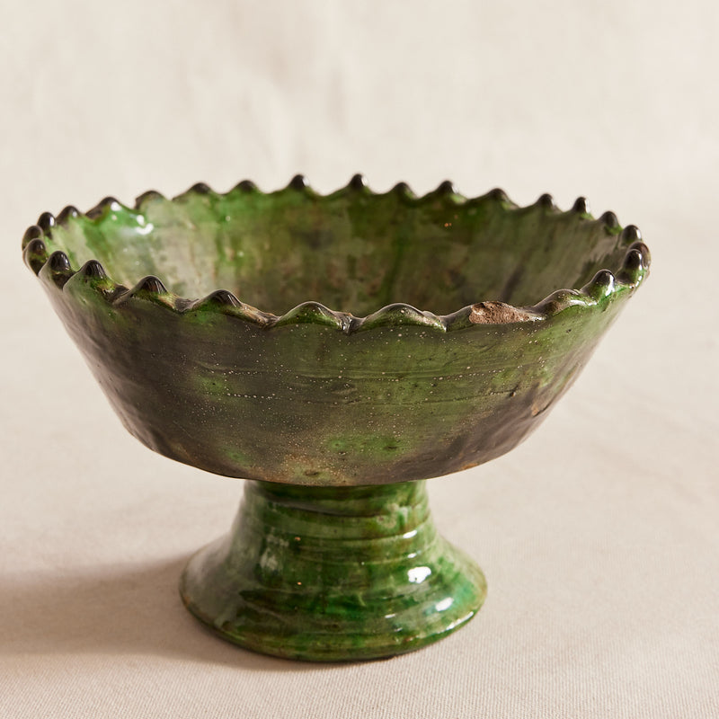 Medium Tamegroute Pedestal Bowl - Vert