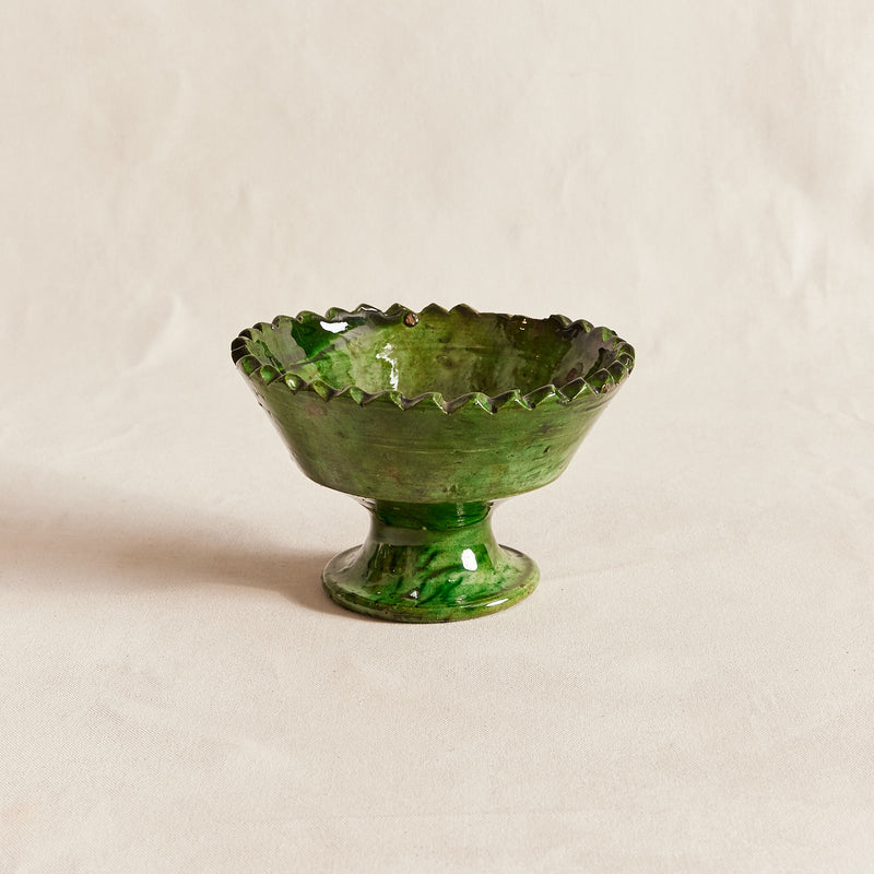 Small Tamegroute Pedestal Bowl - Vert