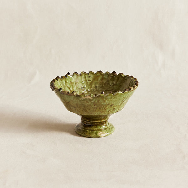 Small Tamegroute Pedestal Bowl - Jaune