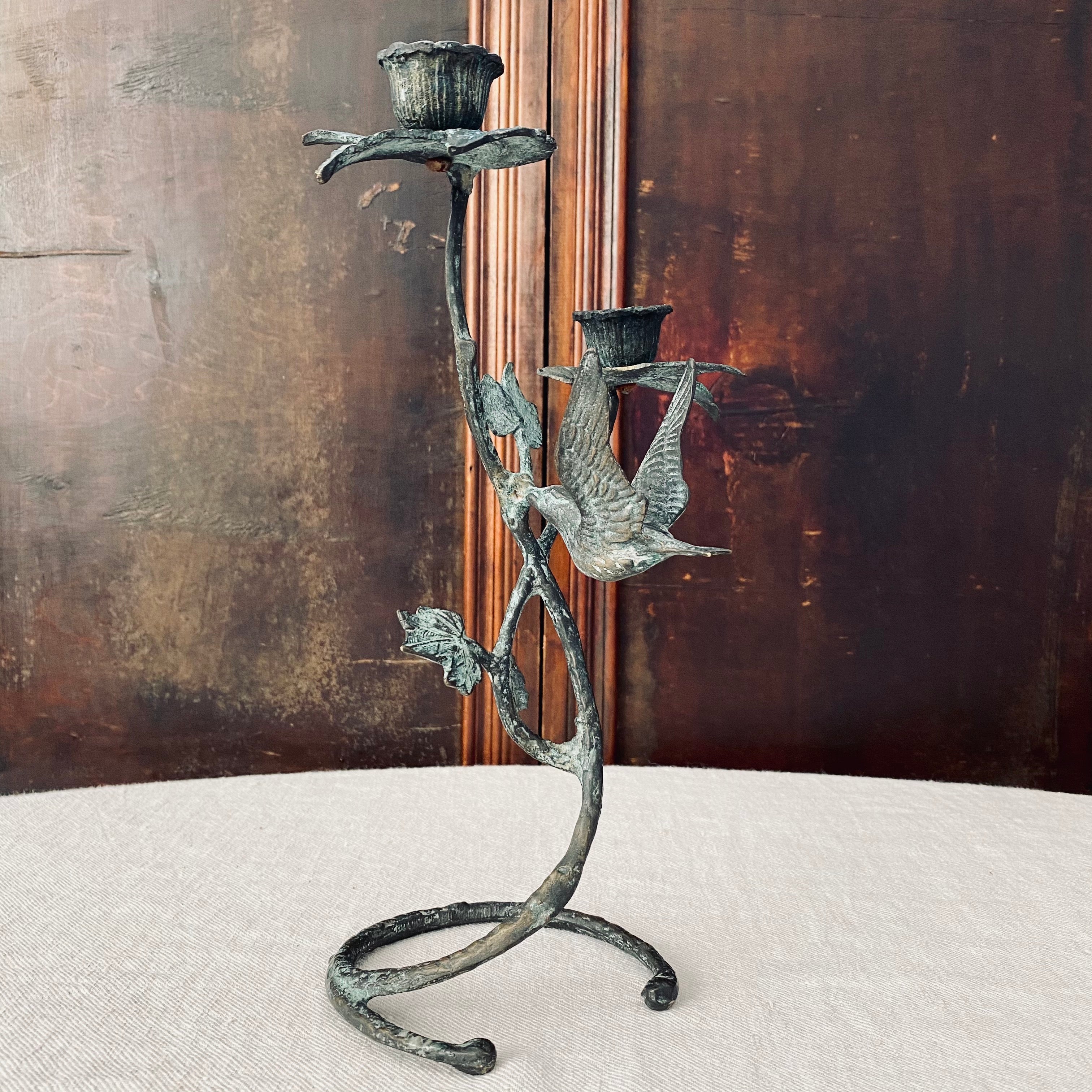 Bronze Bird Candlestick