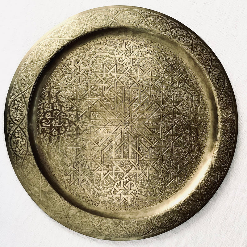 Antique Middle Eastern Brass Tray