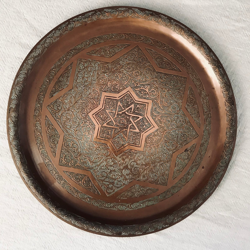 Antique Middle Eastern Copper Tray
