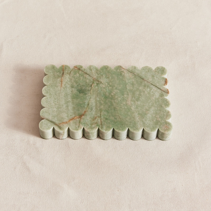 Scallop Marble Tray - Green Quartz