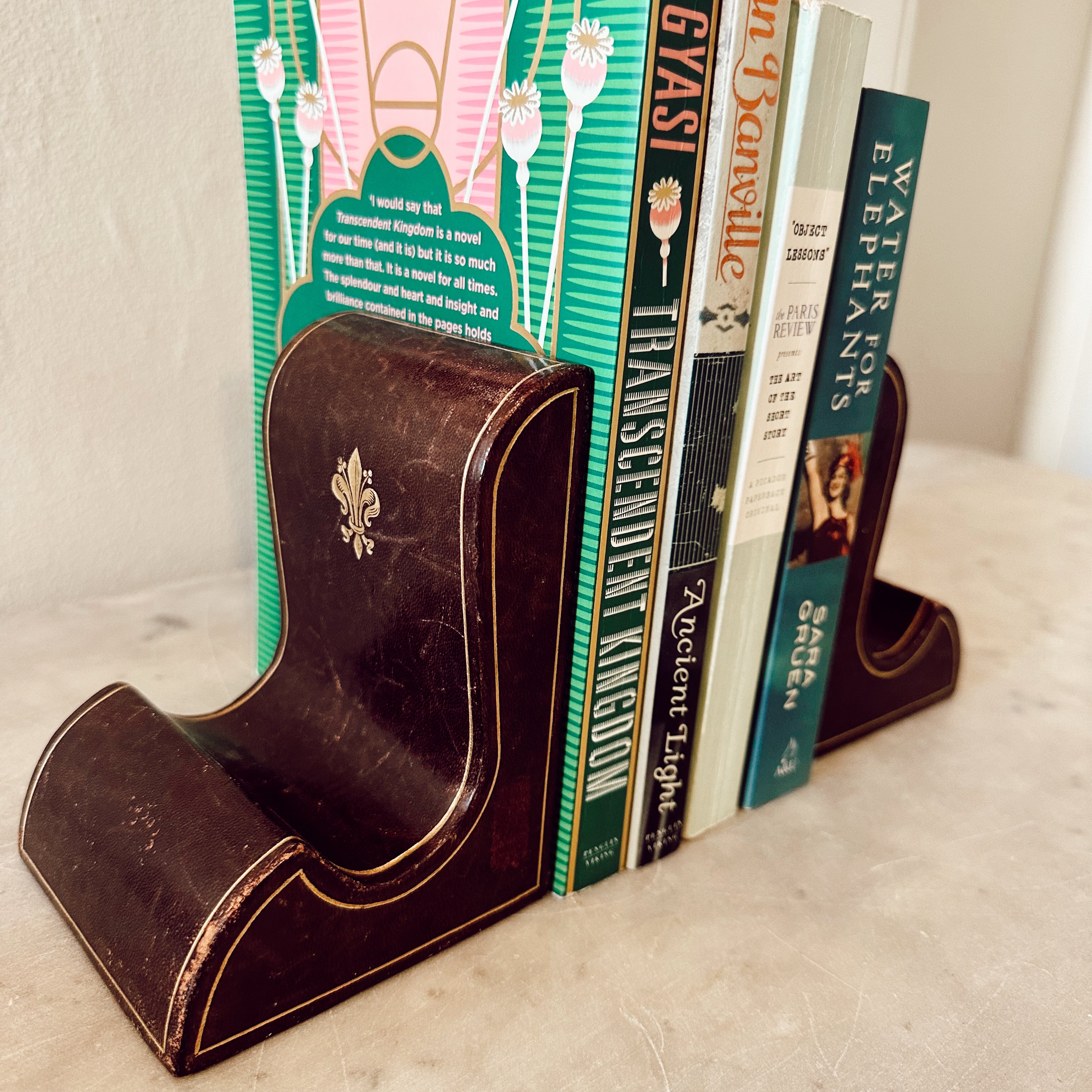 Pair of Italian Leather Bookends