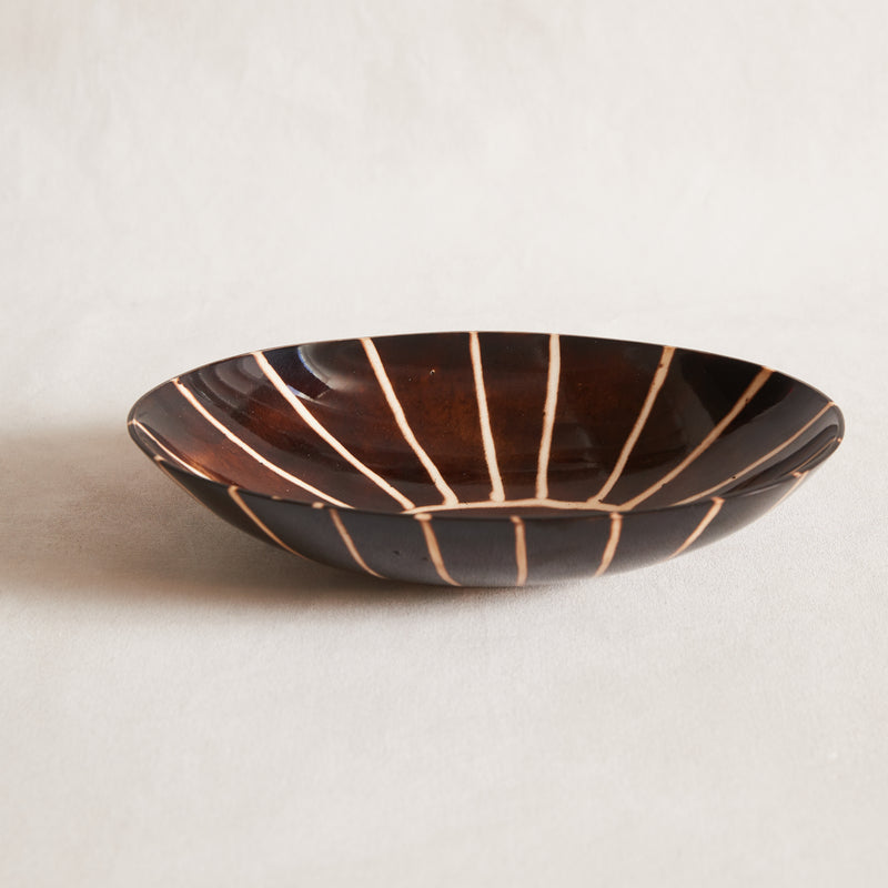 Zuri Medium Resin & Horn Striped Bowl