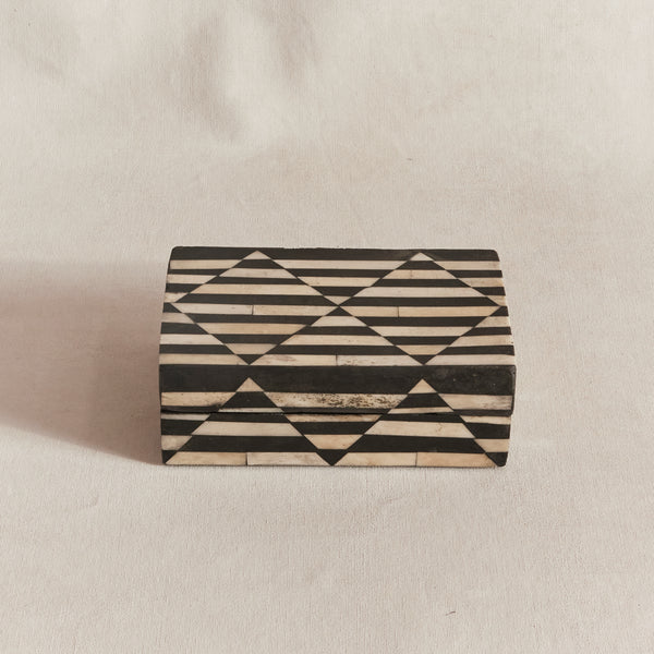 Small Bone Inlay Harlequin Stripe Box