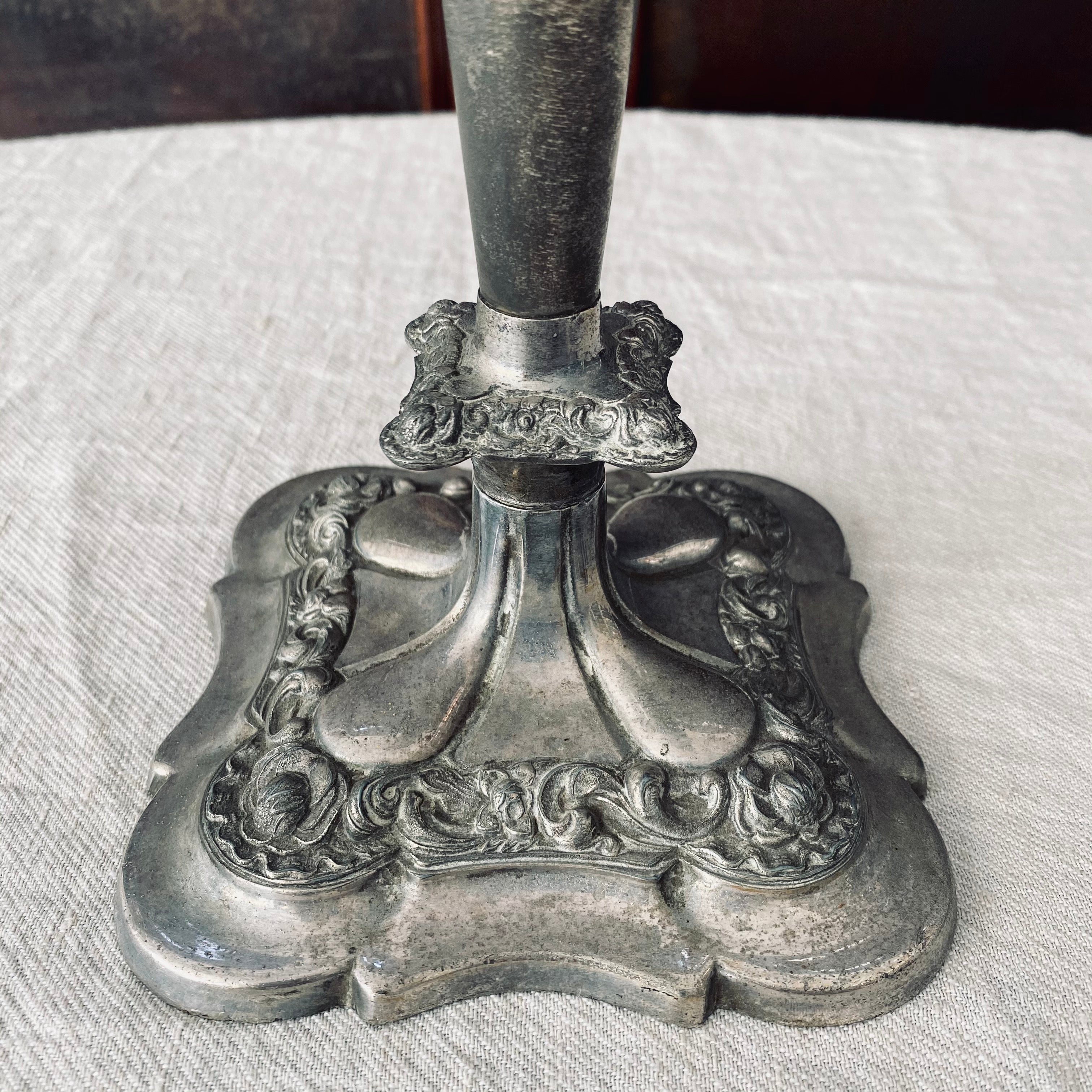 Large pewter candlestick