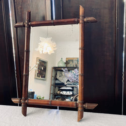 French Faux Bamboo Mirror - Mid Century