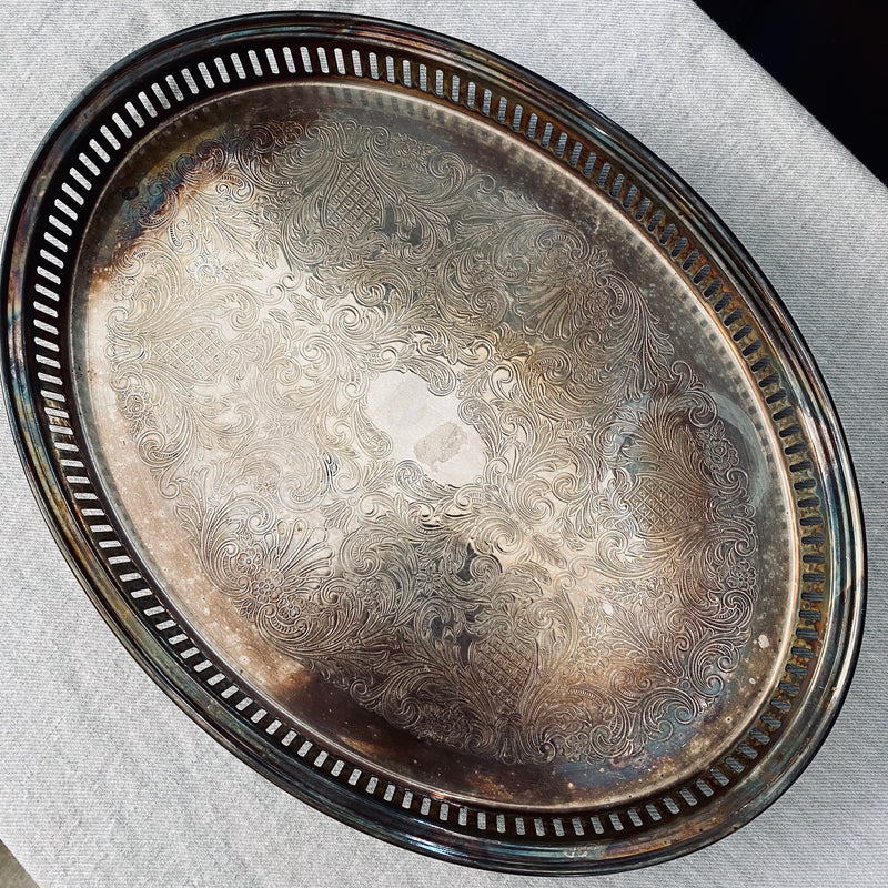Silver Plated Pierced Gallery Tray