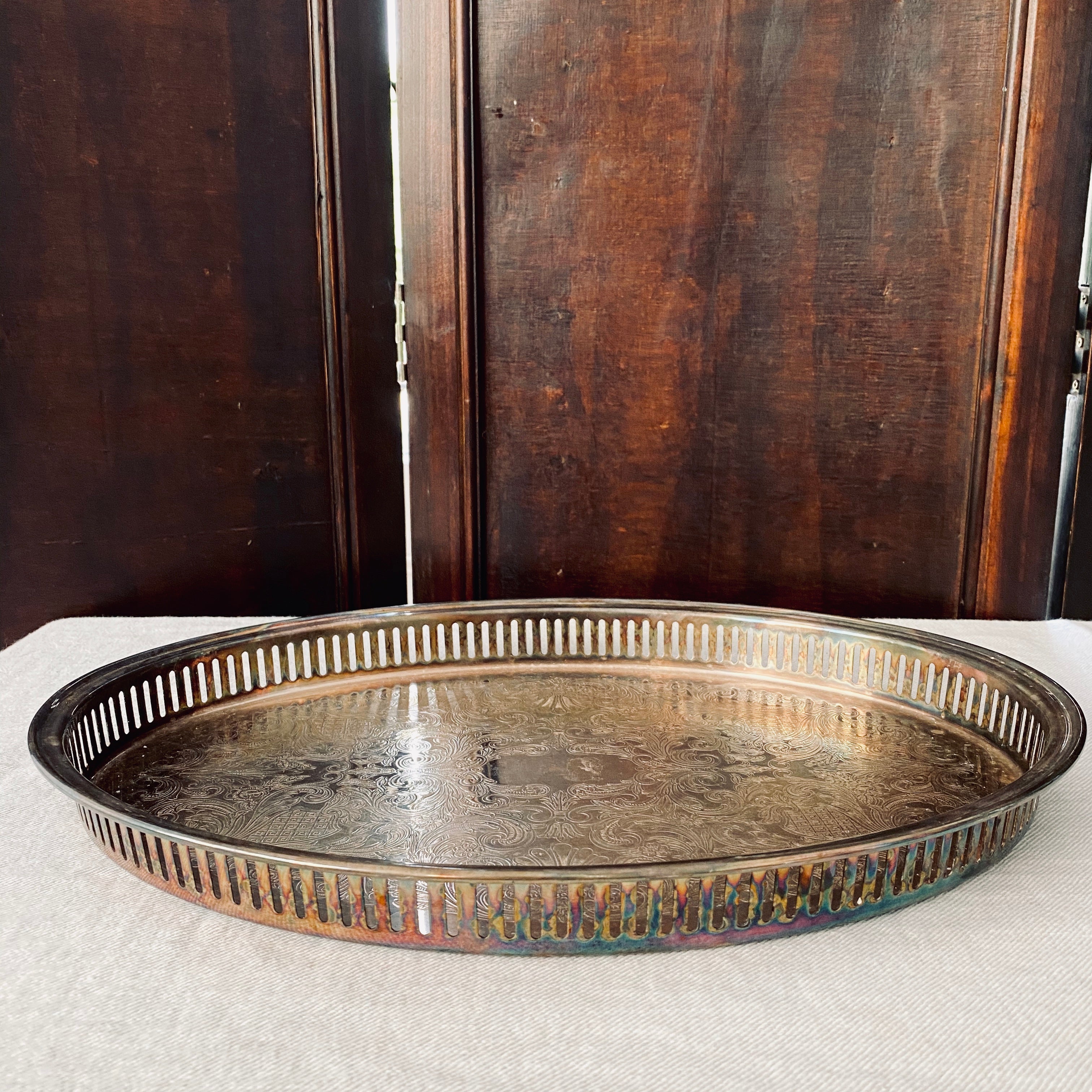 Silver Plated Pierced Gallery Tray