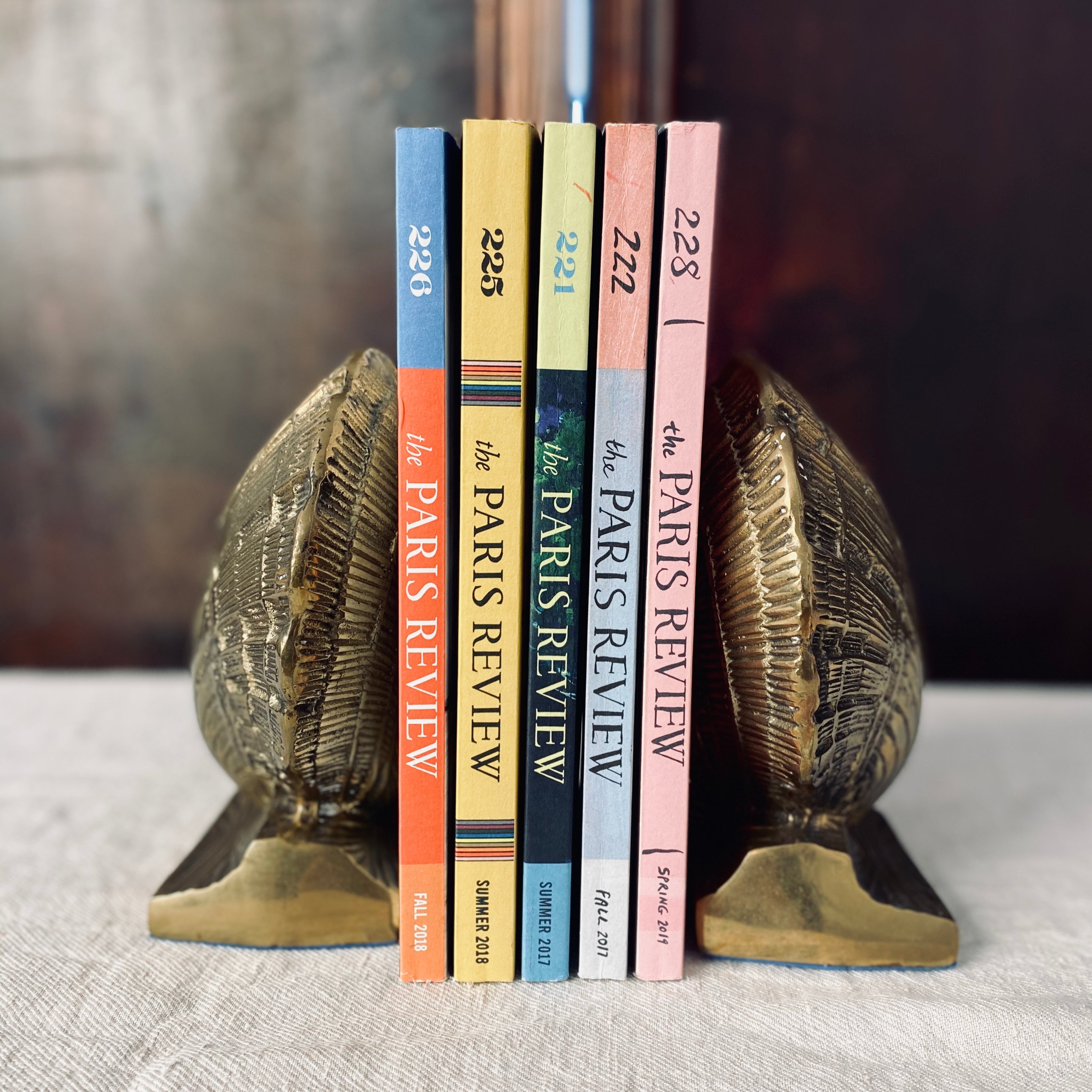 Large Brass Clamshell Bookends